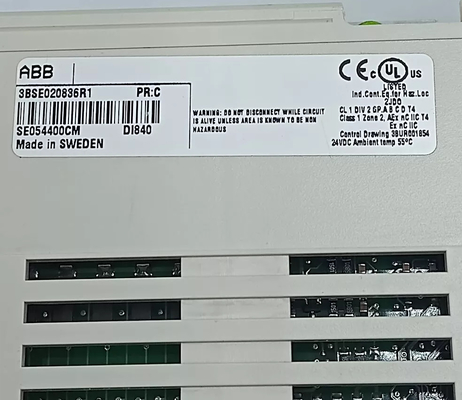 ABB DI840 3BSE020836R1 डिजिटल इनपुट 24V S/R 16 चैनल मॉड्यूल S800 I/O के लिए
