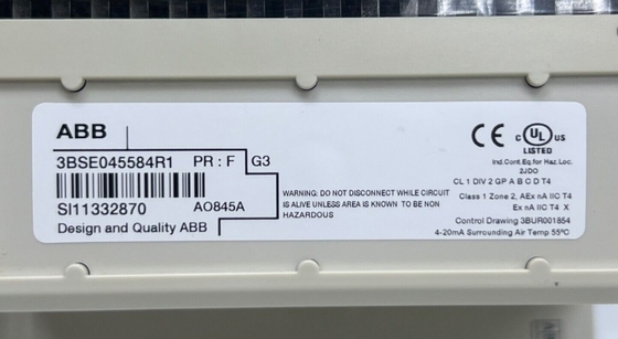 ABB AO845A 3BSE045584R1 एनालॉग आउटपुट मॉड्यूल S/R HART 8 चैनल मॉड्यूल