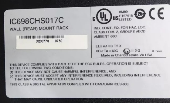 IC698CHS017 GE PACSystems RX7i रैक 17 स्लॉट फ्रंट एंड रियर माउंट CPU और I/O कॉन्फ़िगरेशन