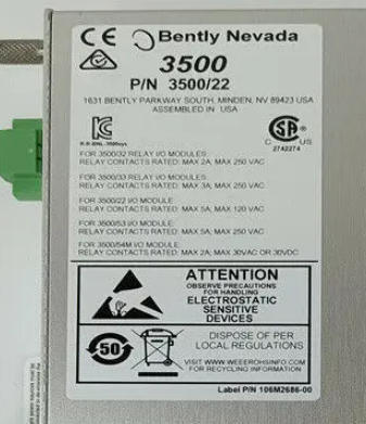 बेंटली नेवादा 3500/22M 146031-01 अस्थायी डेटा इंटरफ़ेस