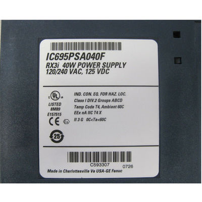 विद्युत आपूर्ति GE Fanuc PLC Ge Ic695psa040 Pac Systems Rx3i Plc